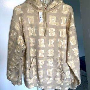 Supreme Blocks Hooded Sweatshirt Tan Medium